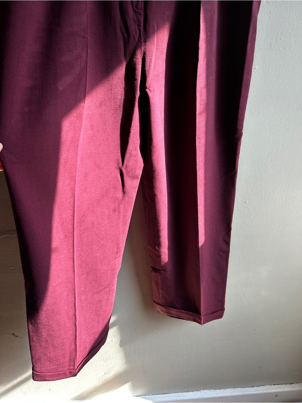 Jones New York 100% Wool Pleated Dress Pants Sz 14 Burgundy - Picture 3 of 11